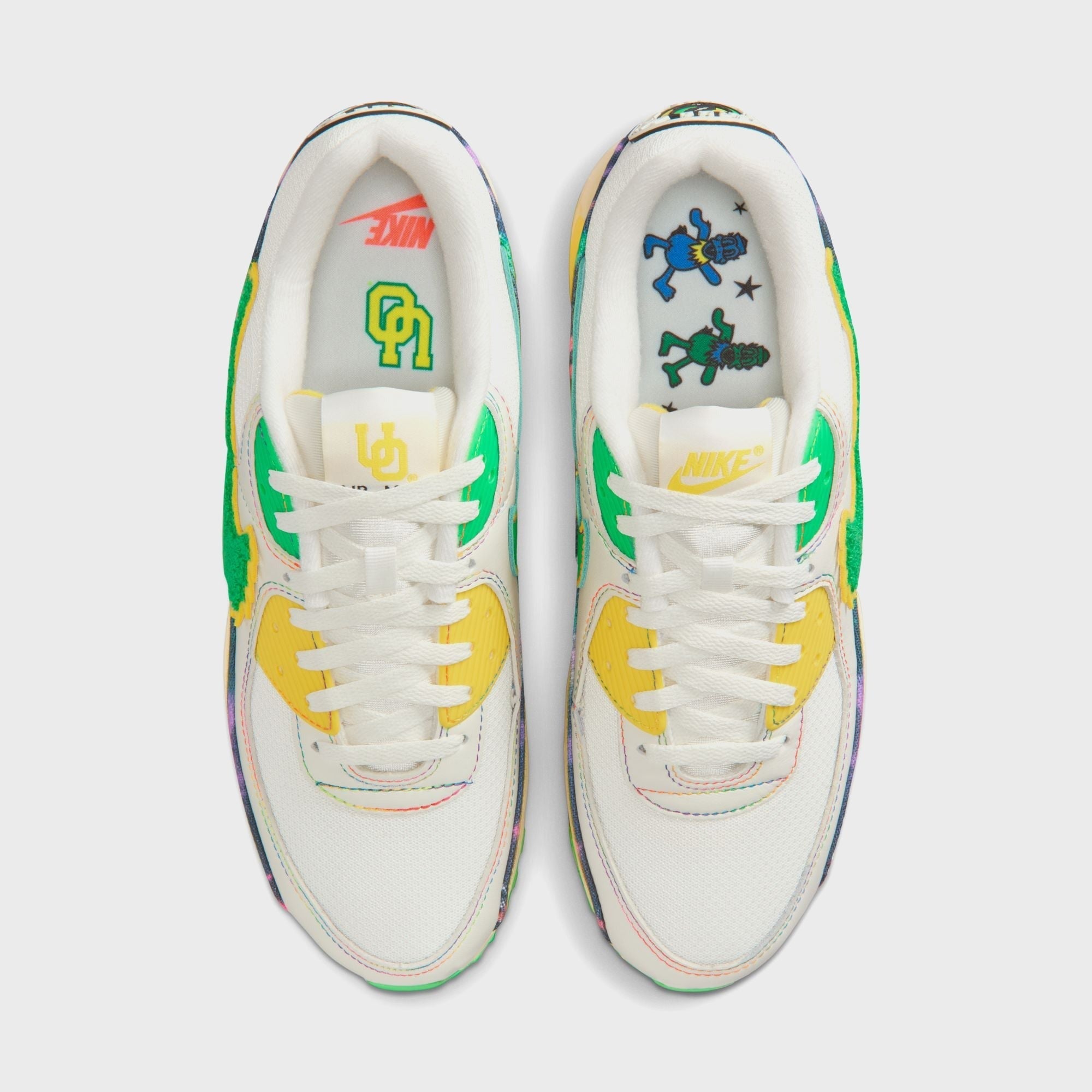 Nike x The Grateful Dead x University of Oregon Air Max 90 - Sail / Green Shock / Yellow Strike