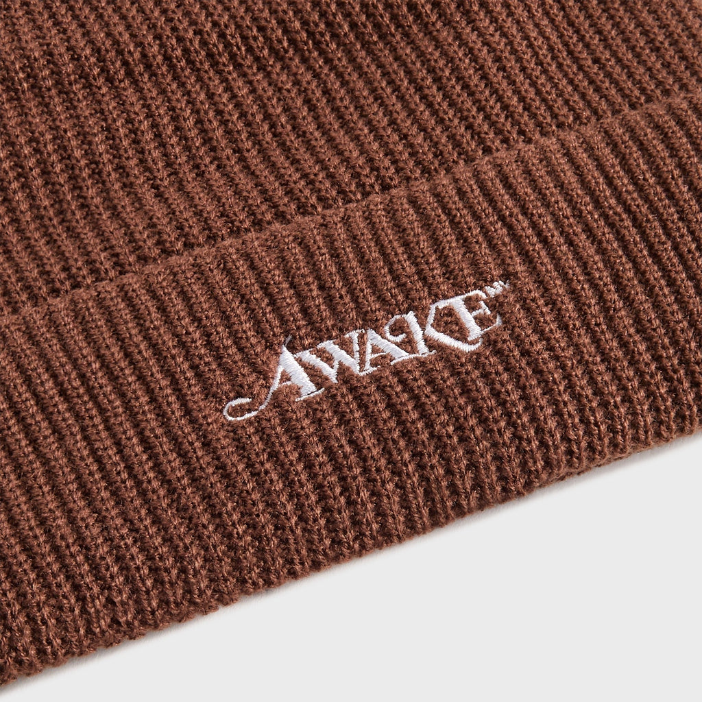 Awake NY Loose Gauge Knit Beanie - Brown