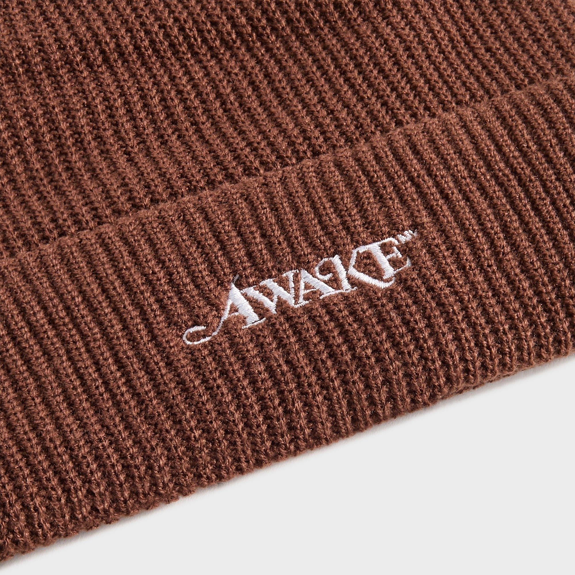 Awake NY Loose Gauge Knit Beanie - Brown