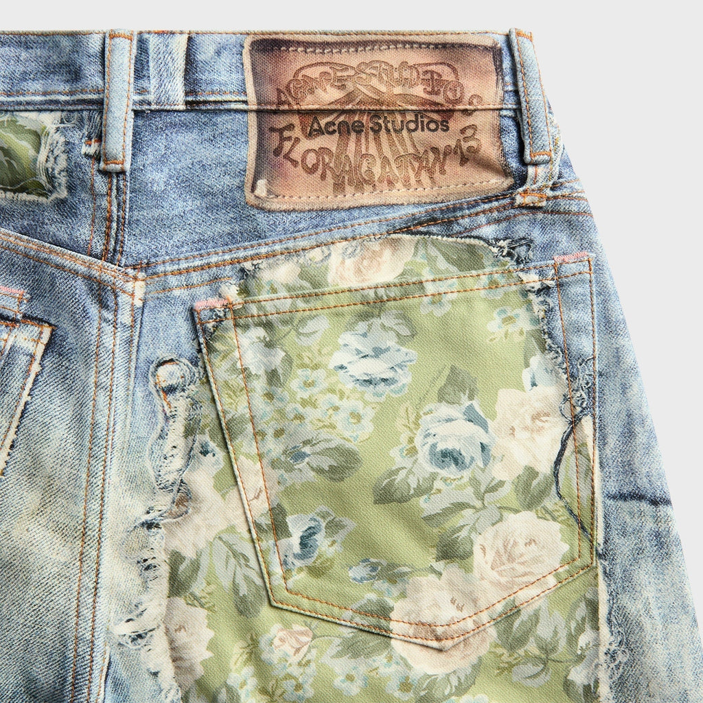 Acne Studios Trompe-l’œil Denim Short - Blue / Green