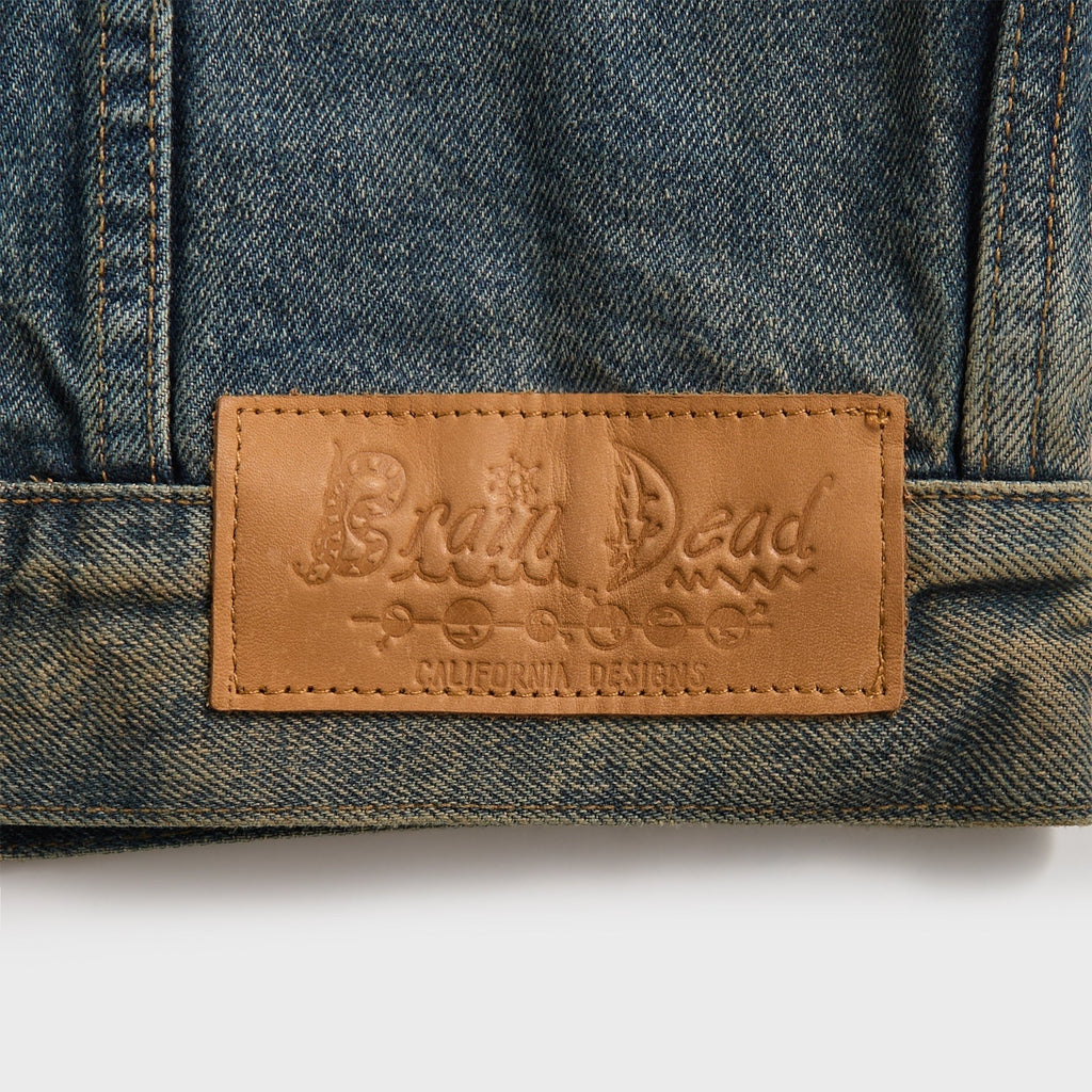 Brain Dead 14.75 oz Denim Trucker Jacket - Washed Indigo