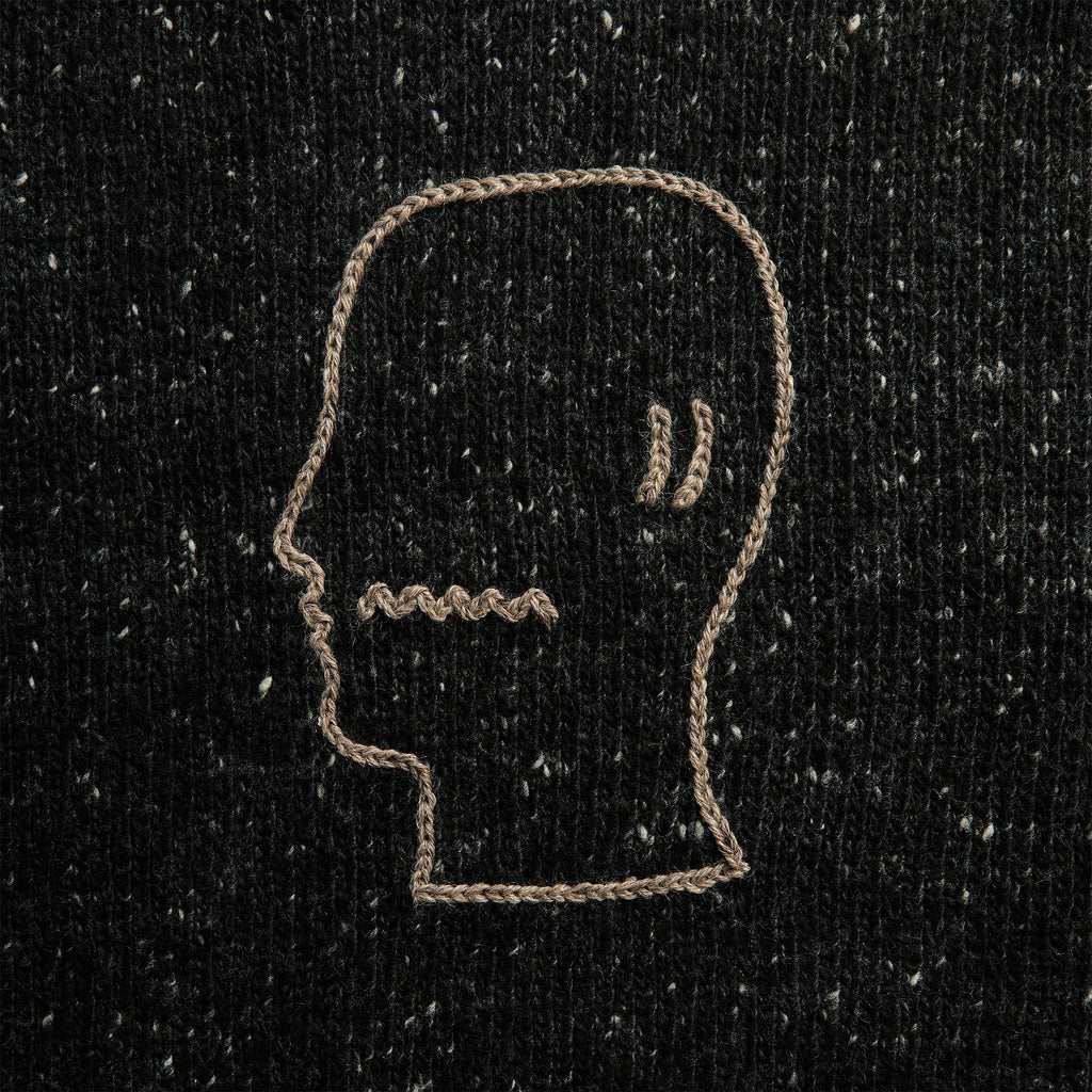 Brain Dead Logohead Alpaca Crewneck Sweater - Charcoal