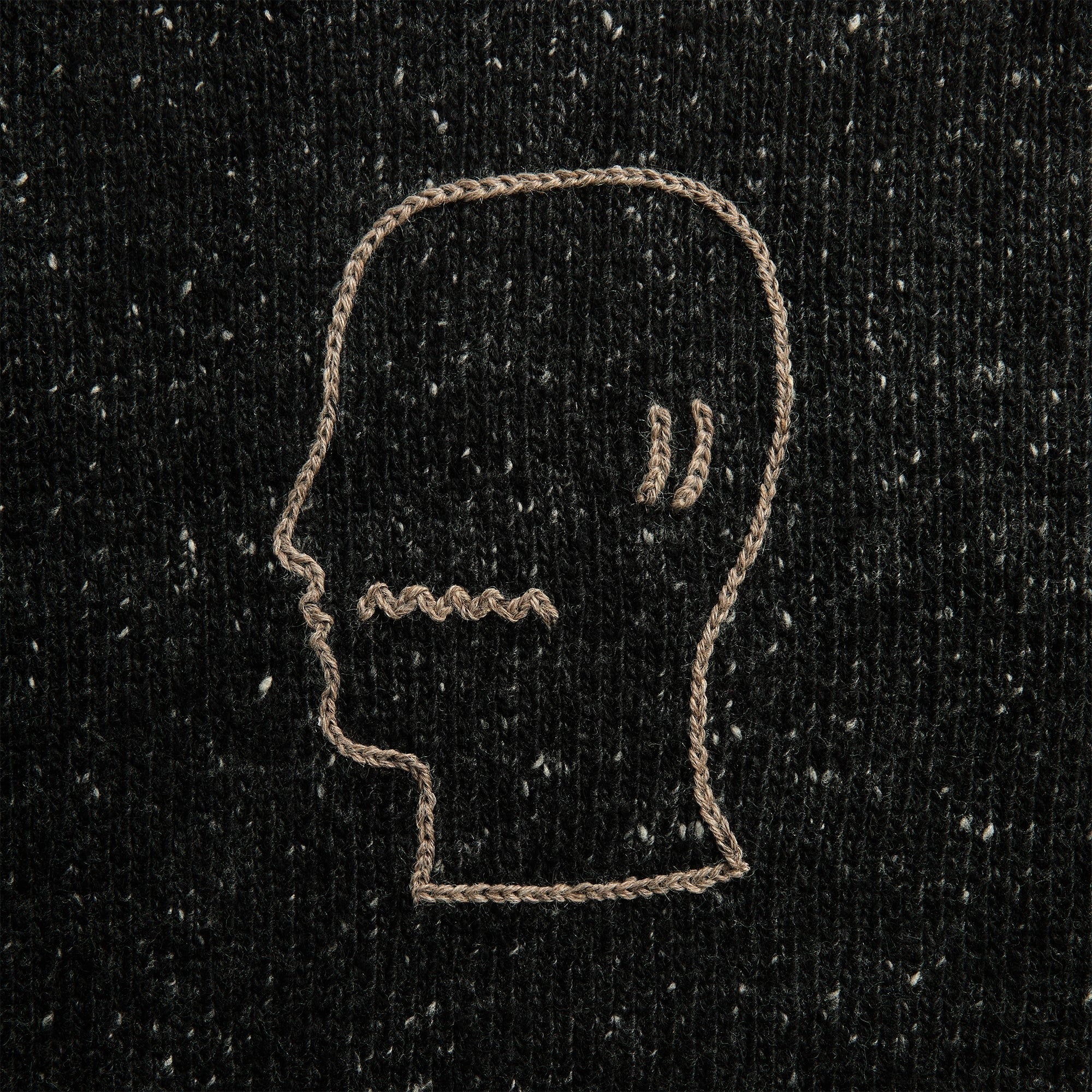 Brain Dead Logohead Alpaca Crewneck Sweater - Charcoal