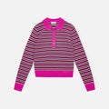 Ganni Cashmere Mix Long Sleeve Polo - Multi
