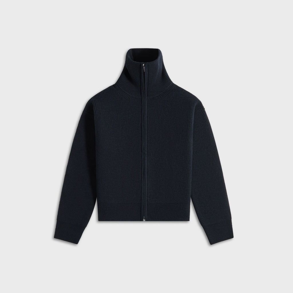 Studio Nicholson Rib Zip Through Jumper - Nautical Black
