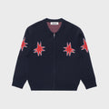 Metalwood Kiki Zip Knit Long Sleeve Polo - Navy