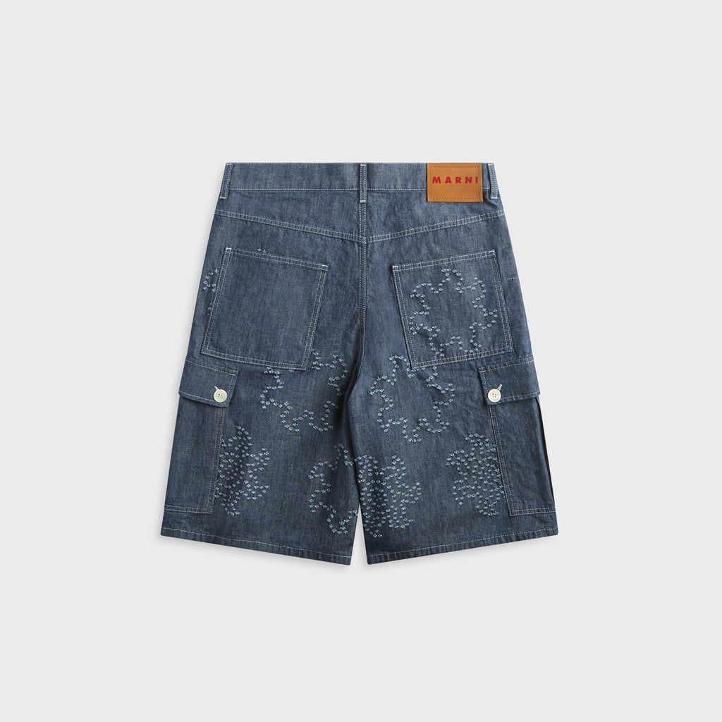 Marni Embroidered Shorts - Orion Blue