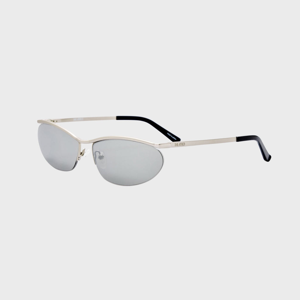 The Attico Charlotte Sunglasses - Matt Silver / Silver Mirror