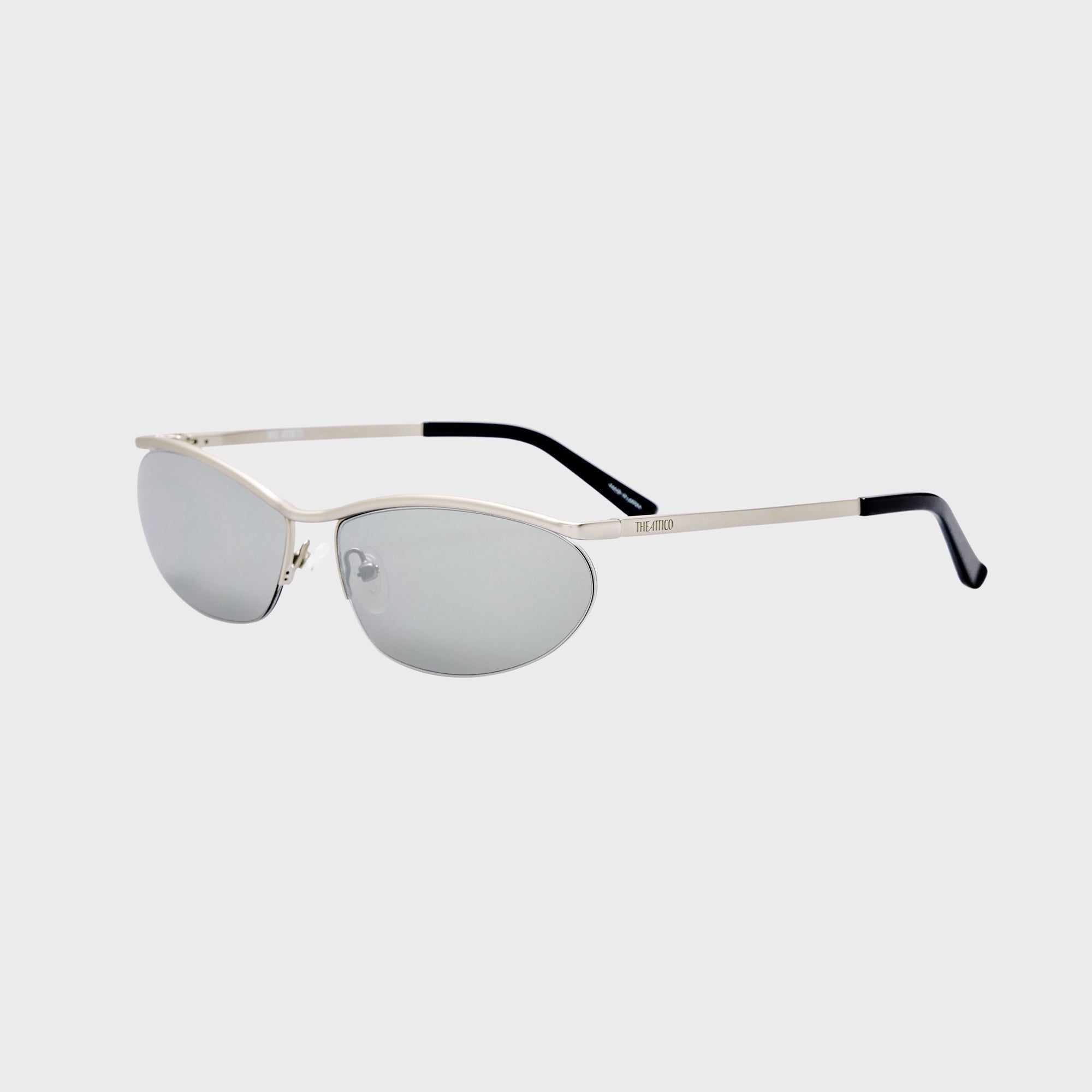 The Attico Charlotte Sunglasses - Matt Silver / Silver Mirror