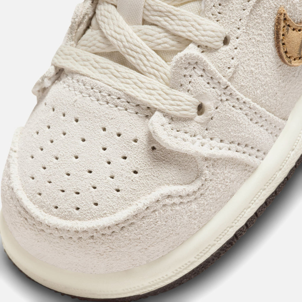 Nike TD Air Jordan 1 Mid SE - Light Orewood Brown / Metallic Gold / White / Light British Tan