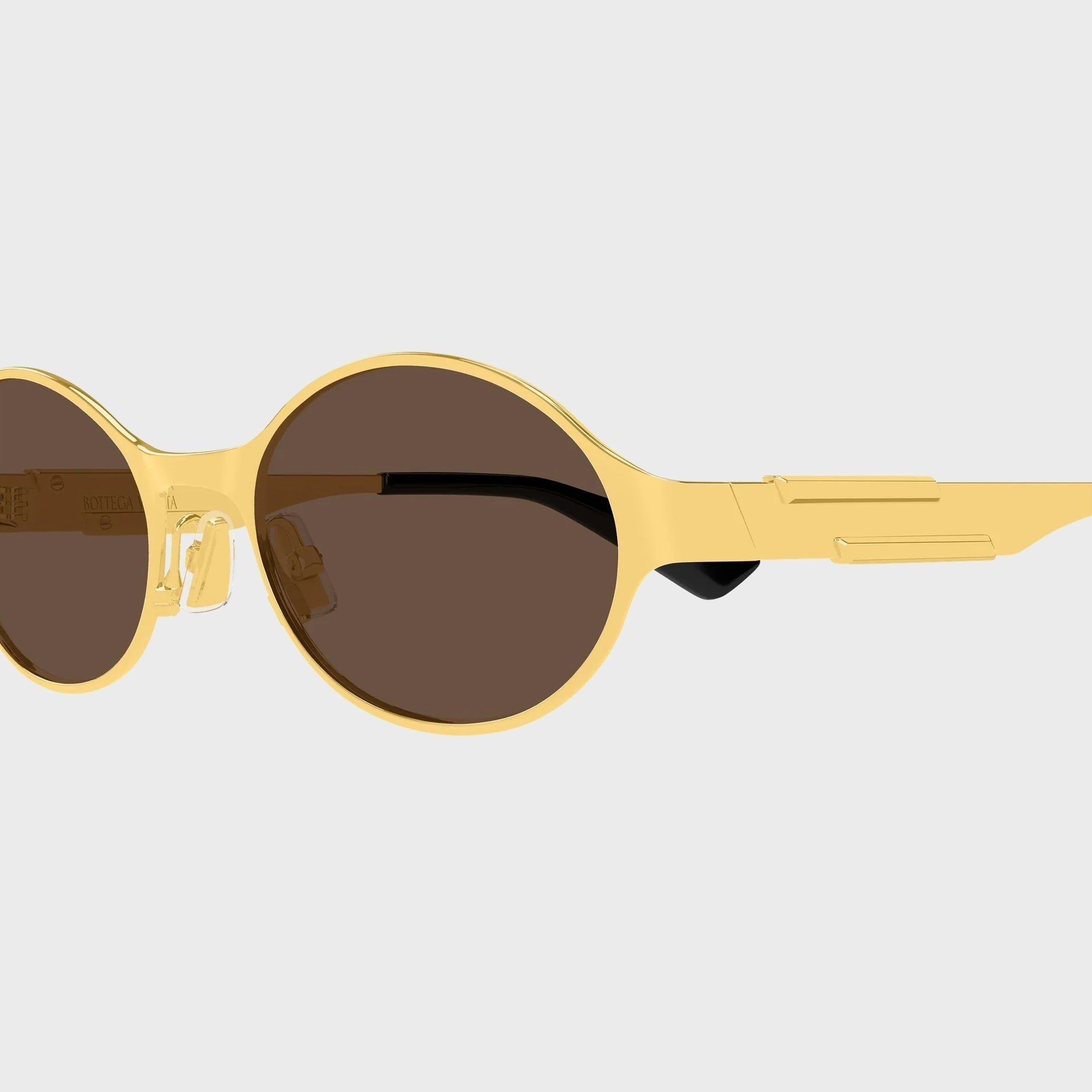 Bottega Veneta Dash Oval Sunglasses - Gold / Brown
