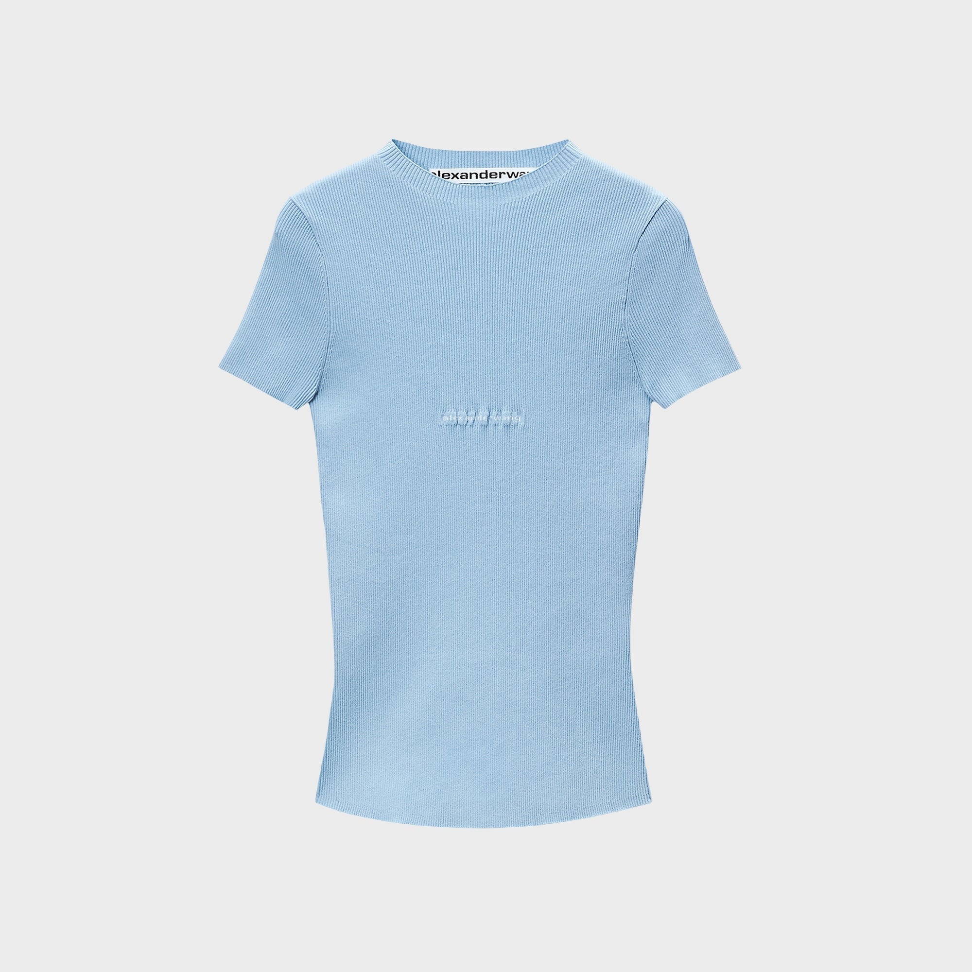 Alexander Wang Crewneck Top with Jacquard Logo - Blue