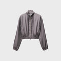 Alexander Wang Cropped Track Jacket - Steel Grey