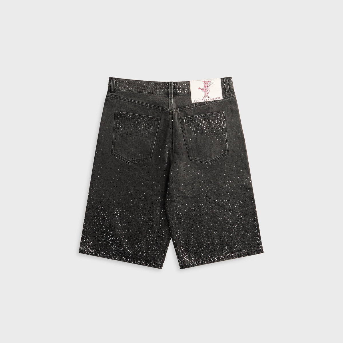Coût De La Liberté Zander Crystal Rigid Denim Baggy Short - Sunfade Oz Black