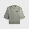 Essentials Signature 3/4 Sleeve 90s Knit Polo - Concrete Heather