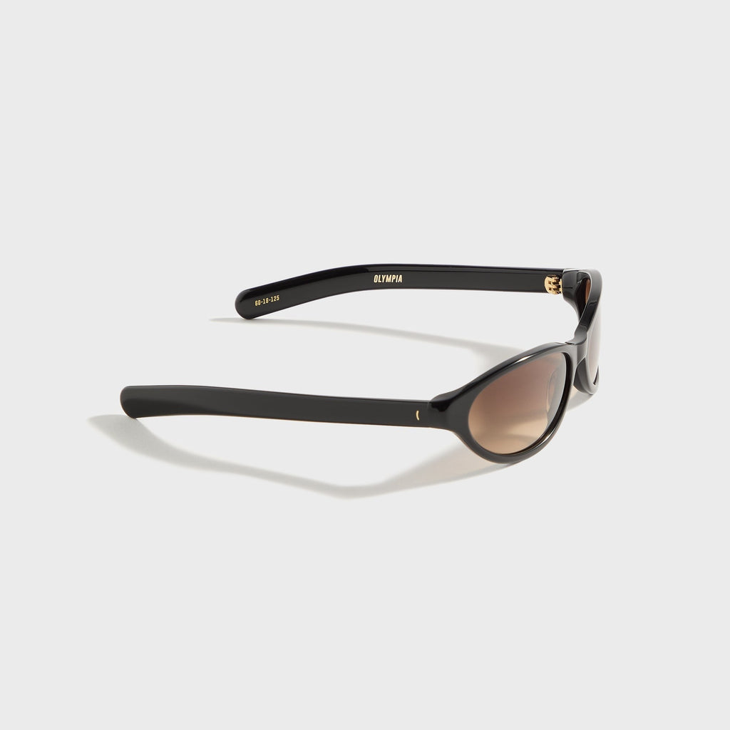 Flatlist Olympia Sunglasses - Solid Black / Brown Gradient Lens