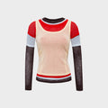 Siedres Mel Color Blocked Layered Mesh Long Sleeve Top - Multi