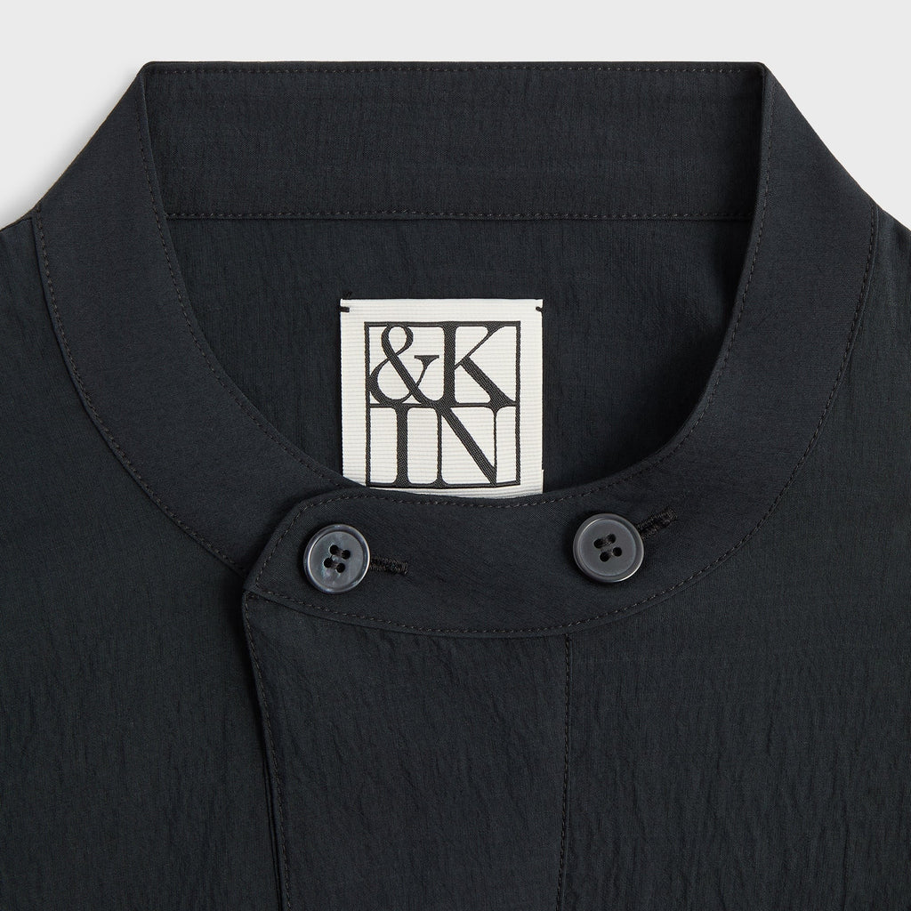 &Kin Wrinkle Cupro Leven Shirt - Black