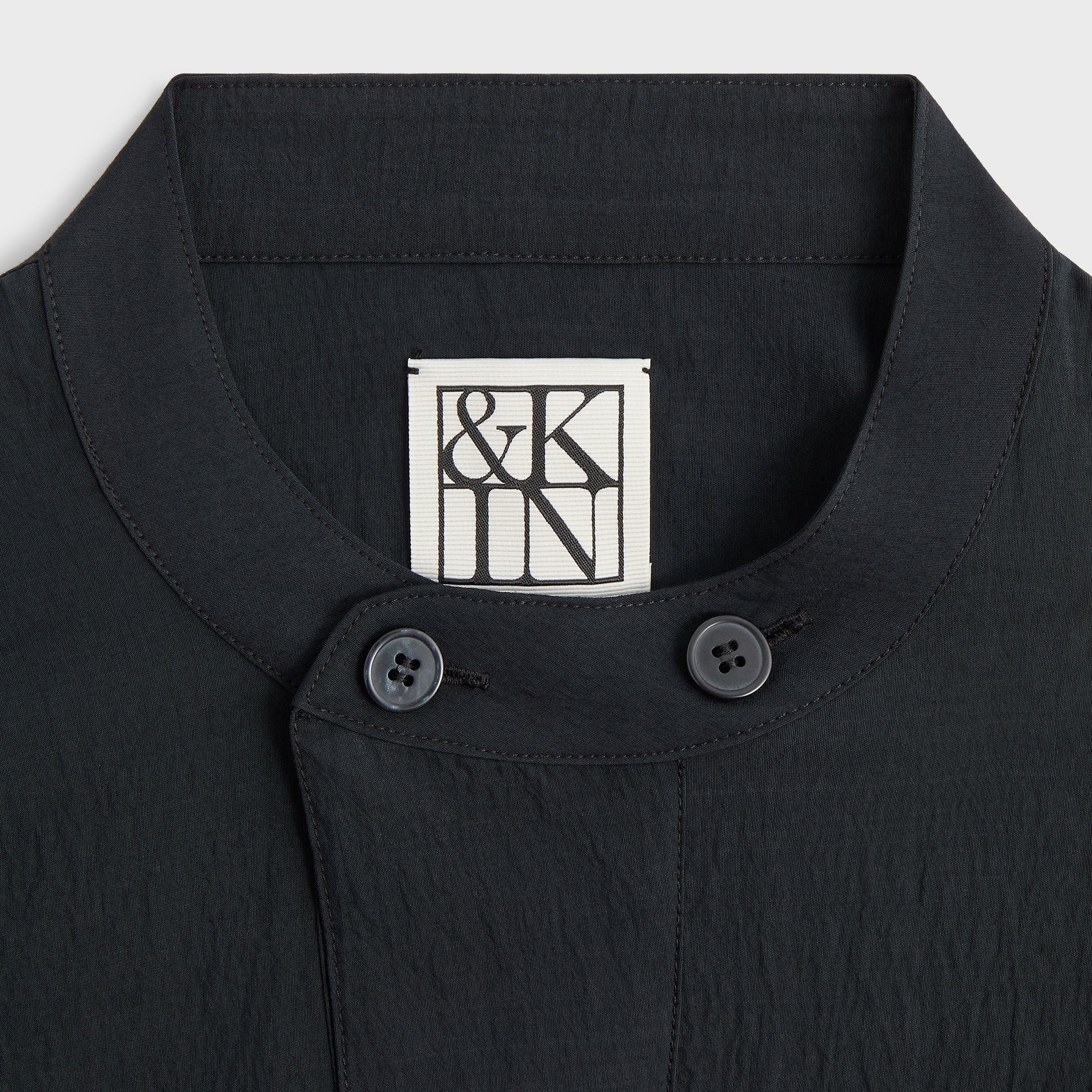 &Kin Wrinkle Cupro Leven Shirt - Black