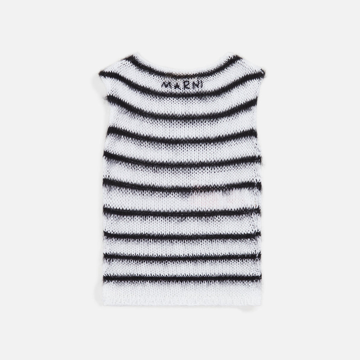 Marni Roundneck Bicolor Stripe Sweater - Lily White