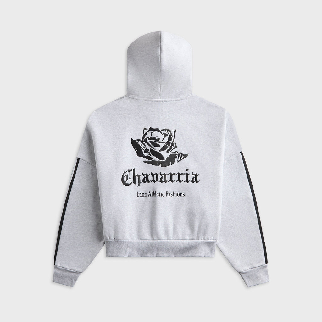 adidas x Willy Chavarria Full Zip Logo Hoodie - Light Grey Heather
