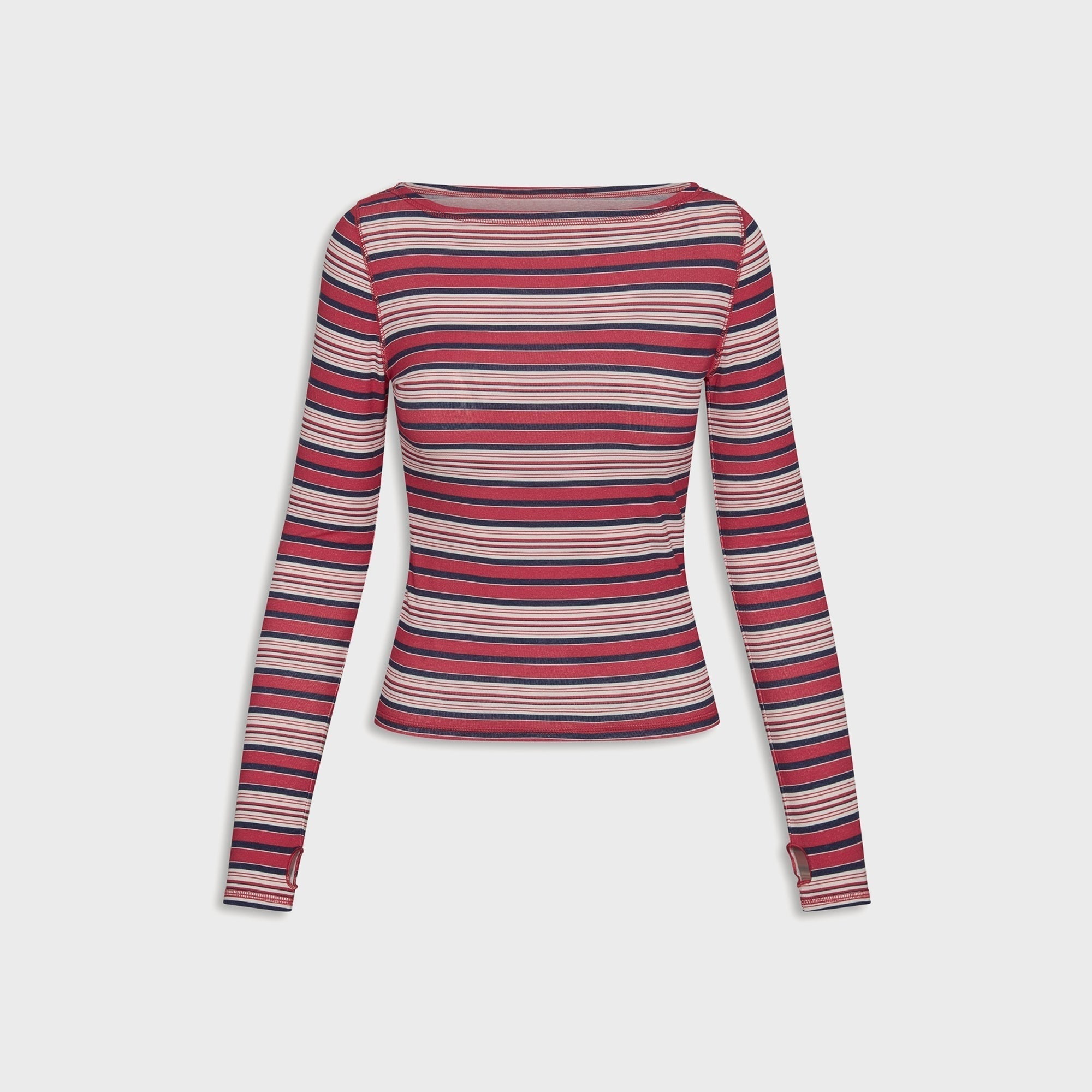 Frankies Bikinis x Jennie Sophie Lightweight Jersey Long Sleeve - Sunset Stripe