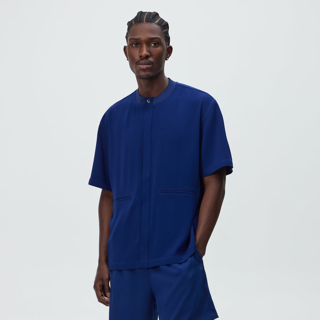 Kith Double Crepe Casper Shirt - Deep Royal