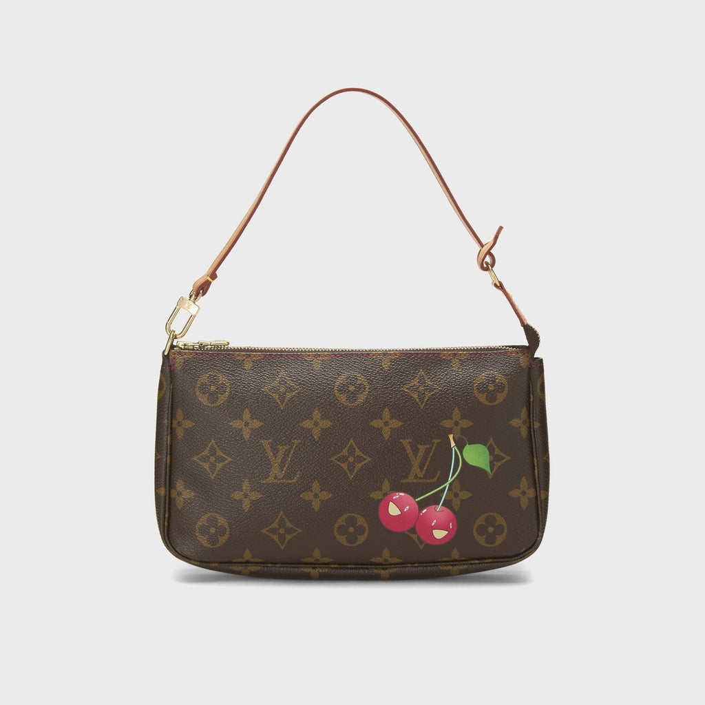 WGACA Louis Vuitton x Takashi Murakami Monogram Cherry Pochette Accessories V2 Bag - Brown