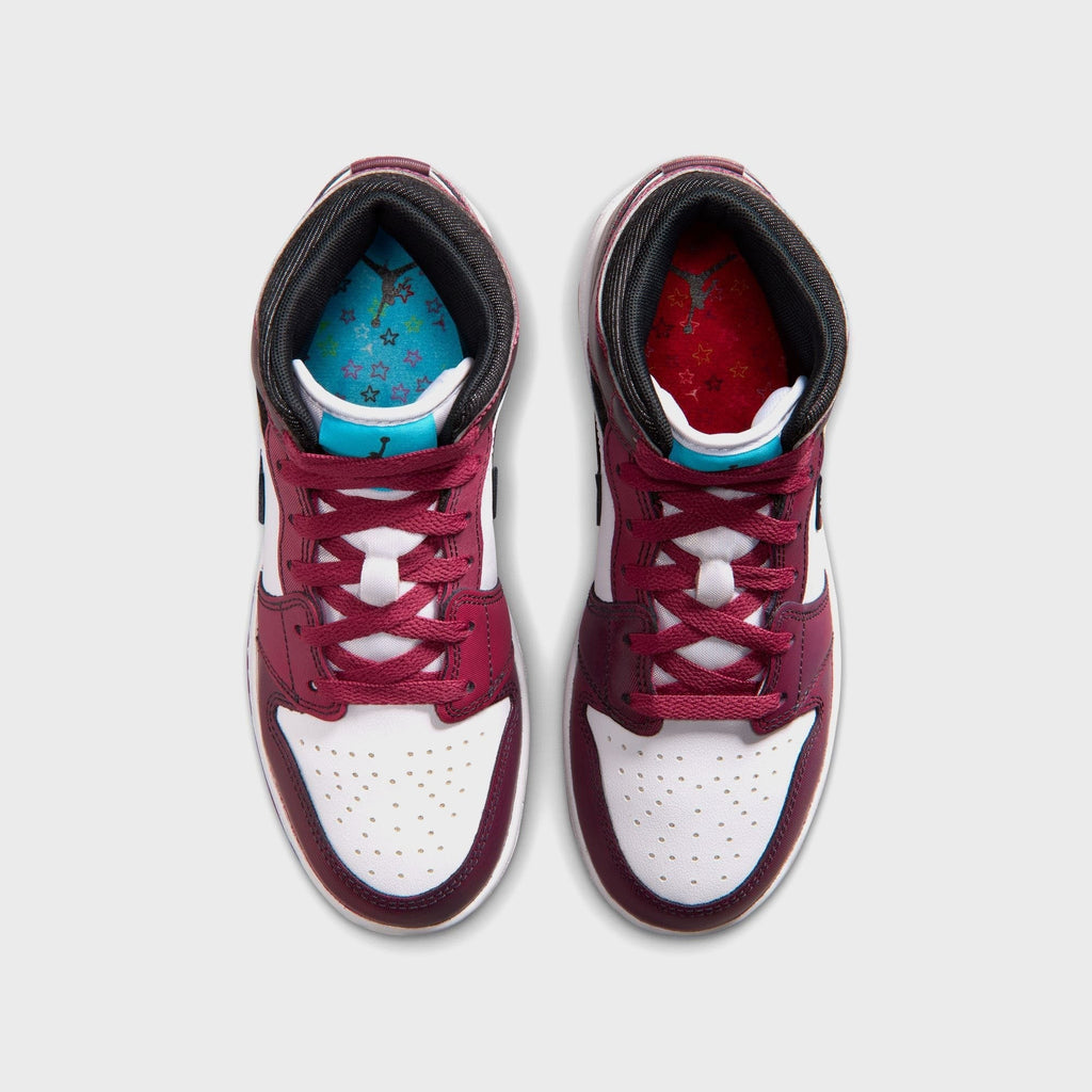 Jordan GS Air Jordan 1 Mid SE - Sweet Beet / Off Noir / White / Desert Pink