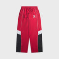 NAHMIAS Baggy Fit Color-Blocked Warm Up Track Pant - Red Nylon