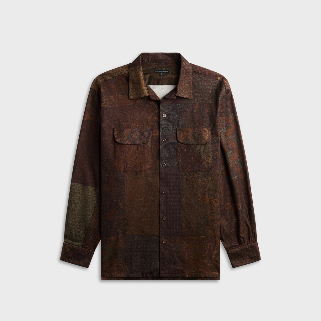 Engineered Garments Paisley PW Print Classic Shirt - Dark Brown