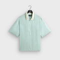 Kith Striped Poplin Thompson Zip Front Shirt - Breezeway