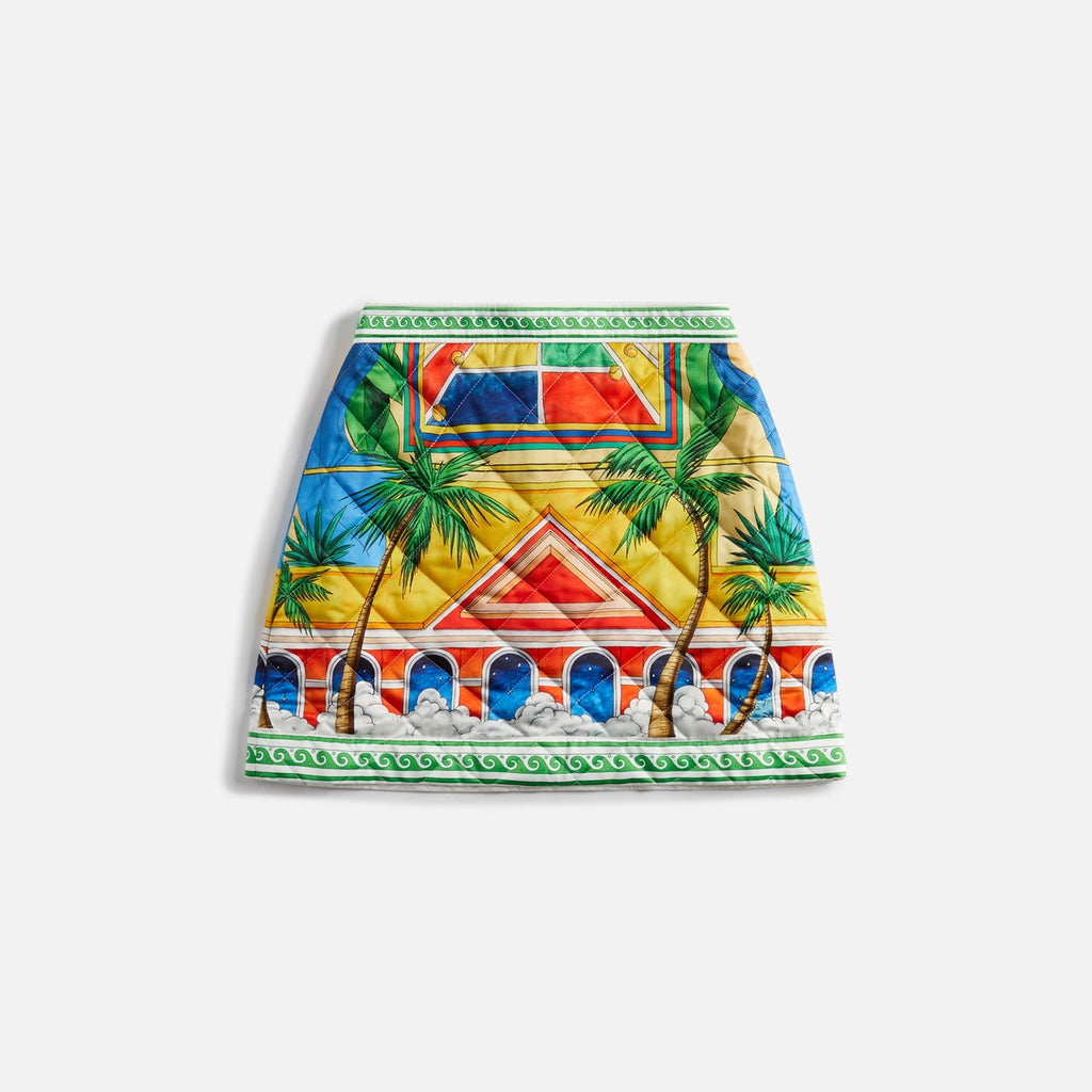 Casablanca Printed Quilted Mini Skirt - D'Orange