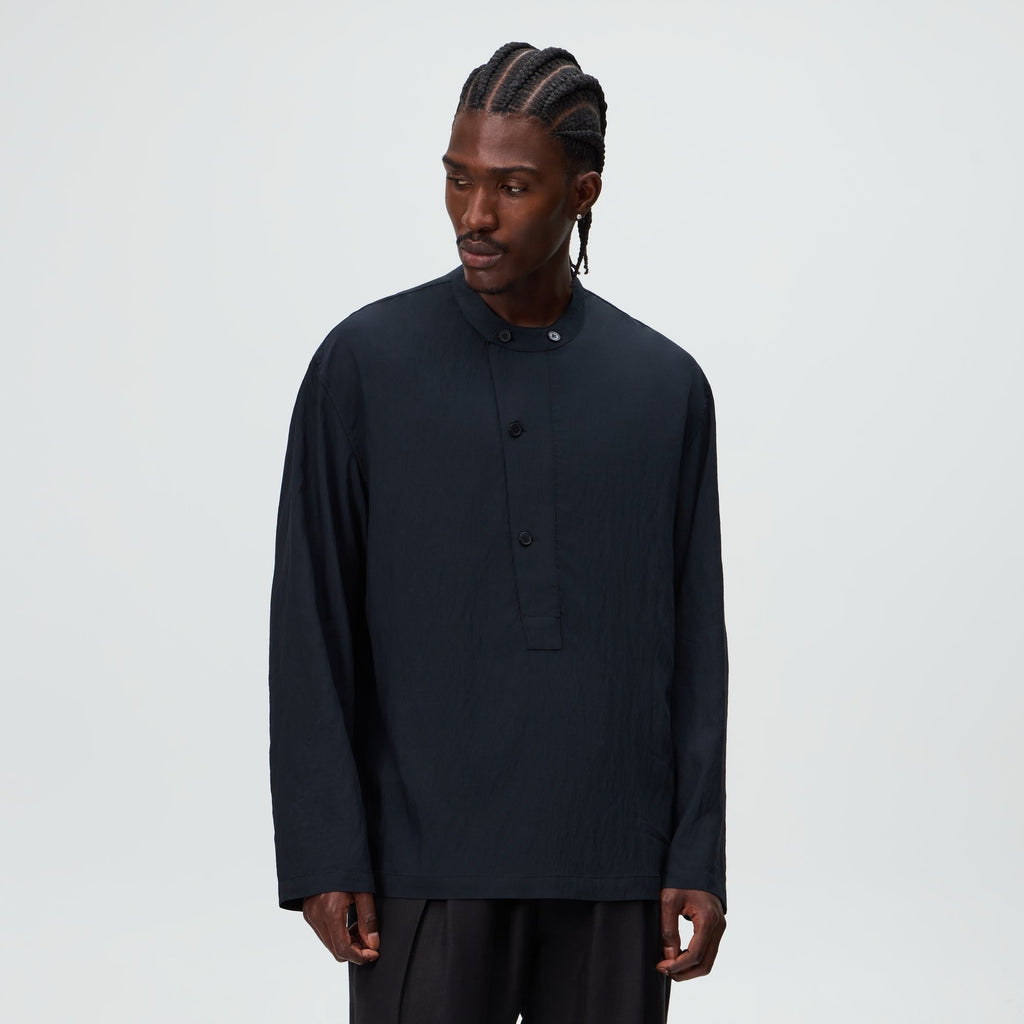 &Kin Wrinkle Cupro Leven Shirt - Black