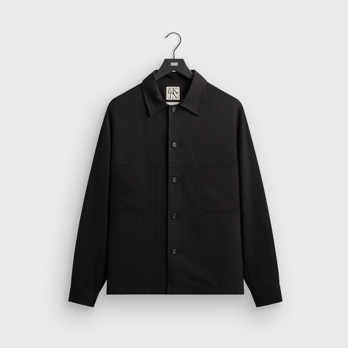 &Kin Textured Viscose Ace Buttondown - Black