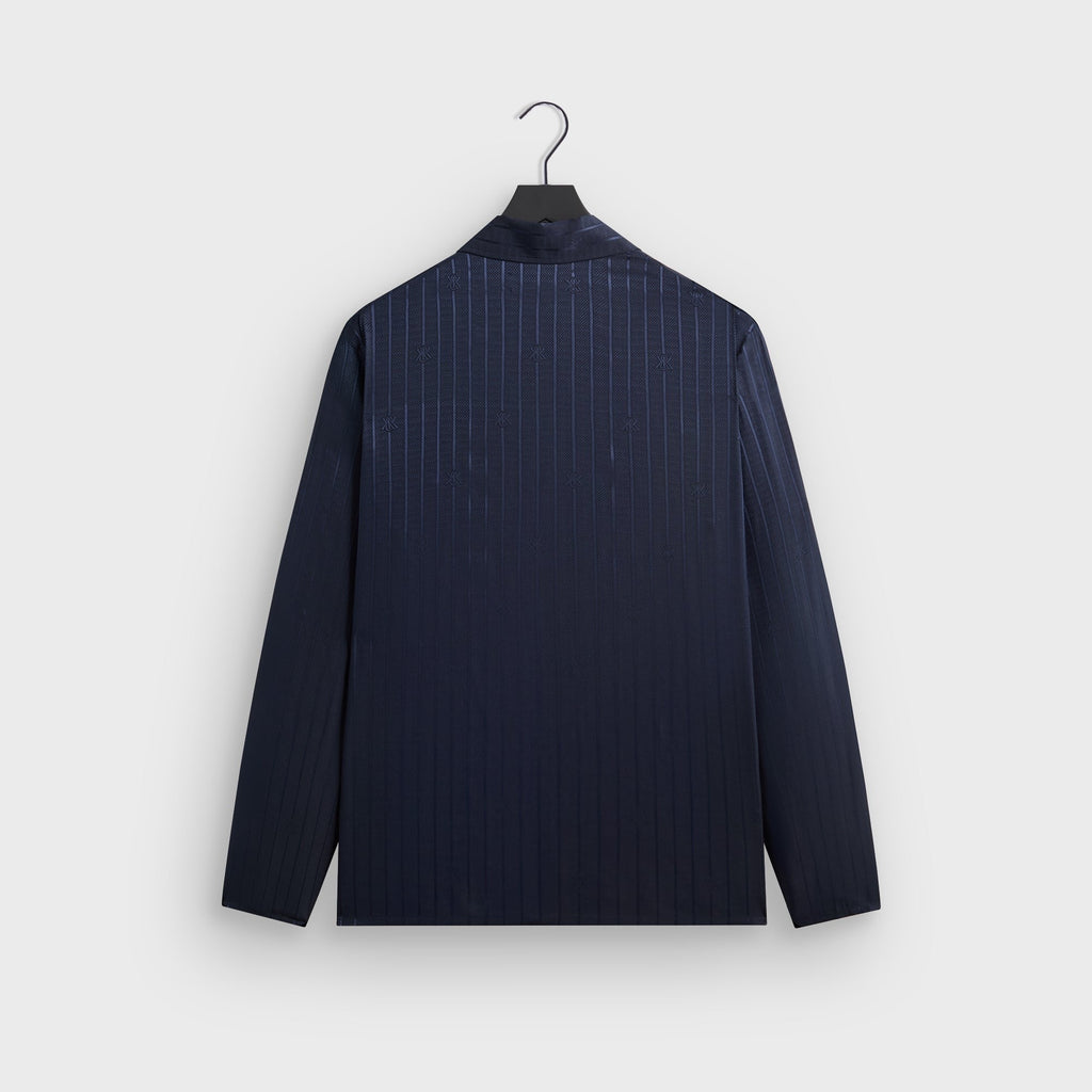 Kith Crest Logo Long Sleeve Boxy Collared Overshirt - Nocturnal