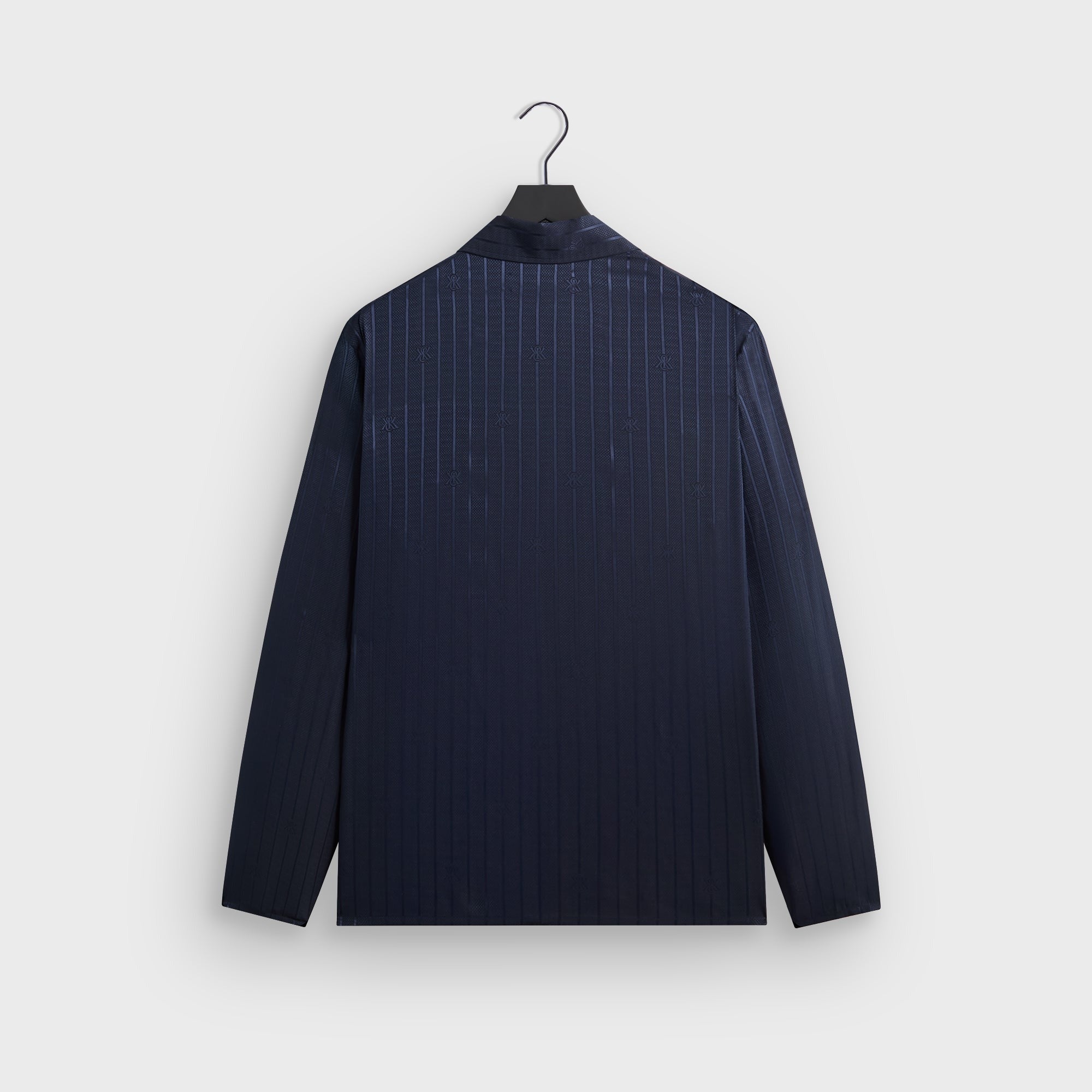 Kith Crest Logo Long Sleeve Boxy Collared Overshirt - Nocturnal