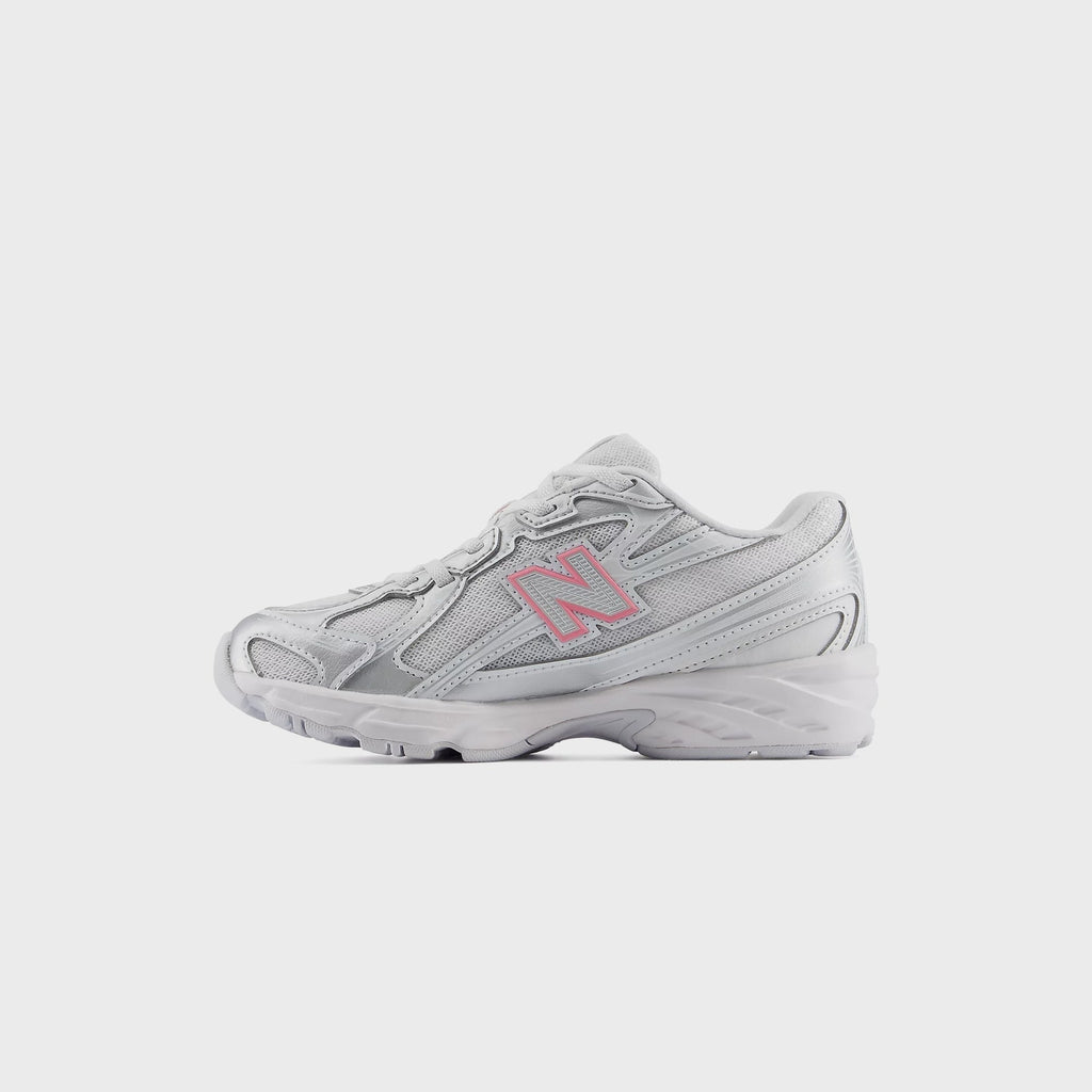 New Balance PS 740 Bungee Lace - Silver Metallic / Signal Pink