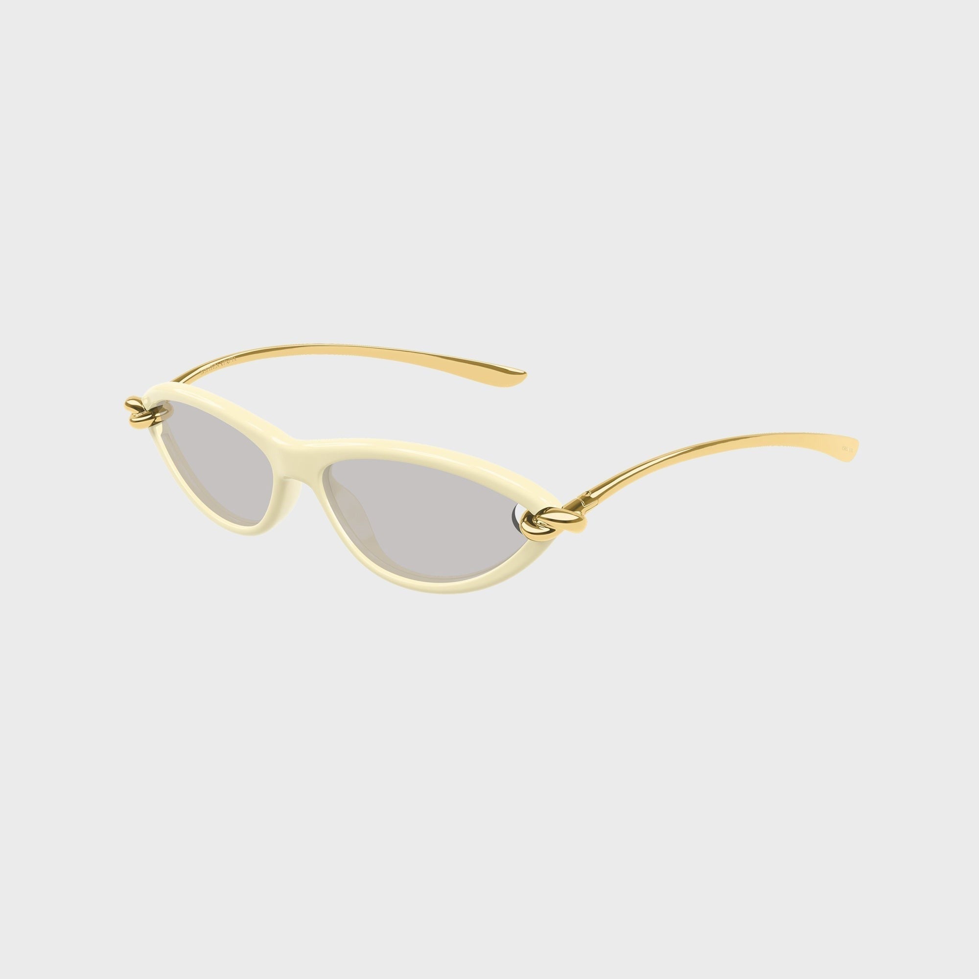 Bottega Veneta Knot Cat-Eye Sunglasses - Beige / Grey