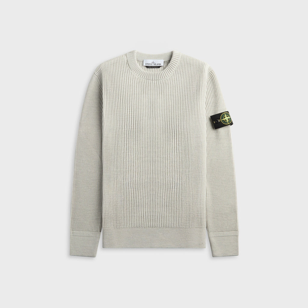 Stone Island Full Rib RWS Wool Crewneck - Sand Melange