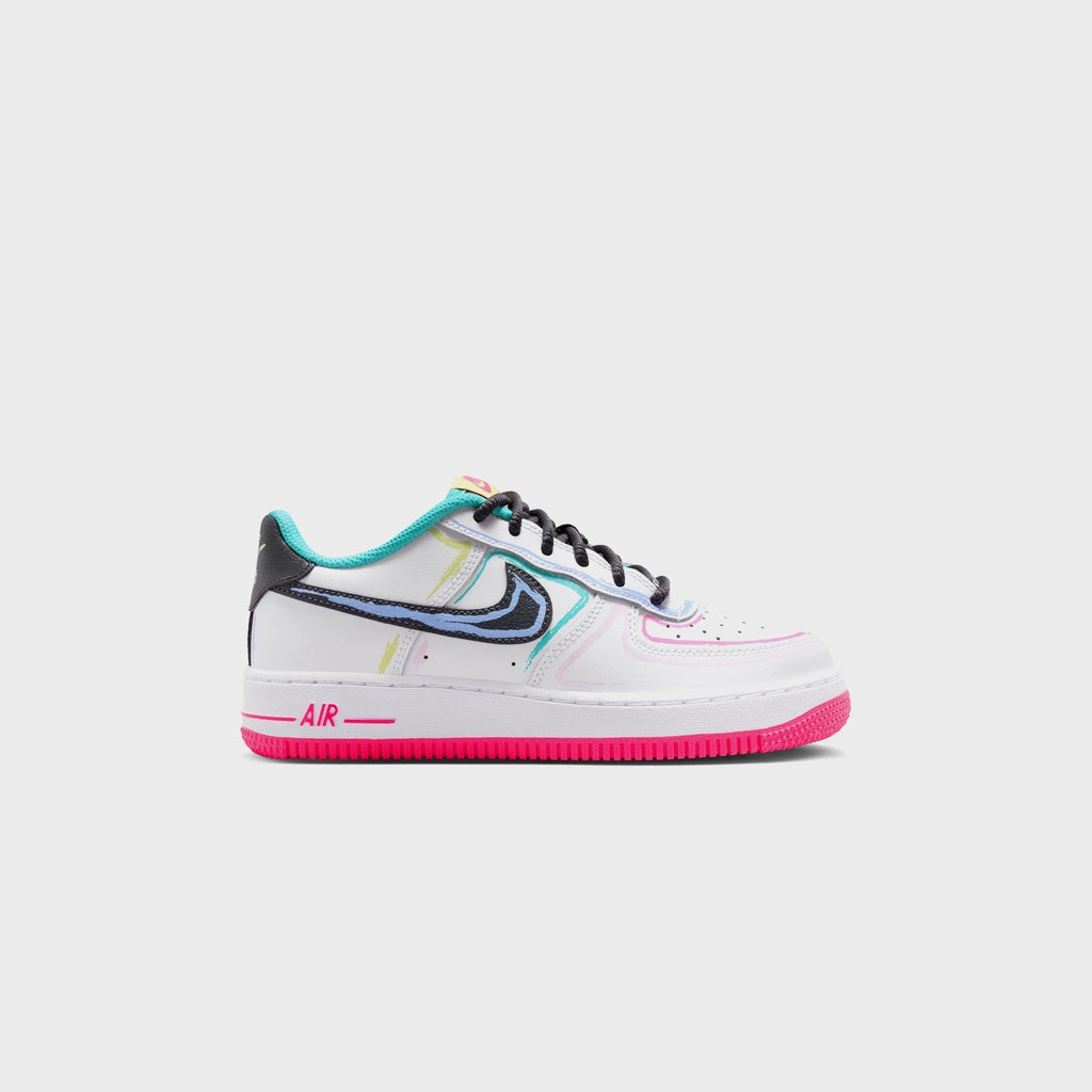 Nike GS Air Force 1 Low - White / Hyper Pink / Dusty Cactus / Anthracite