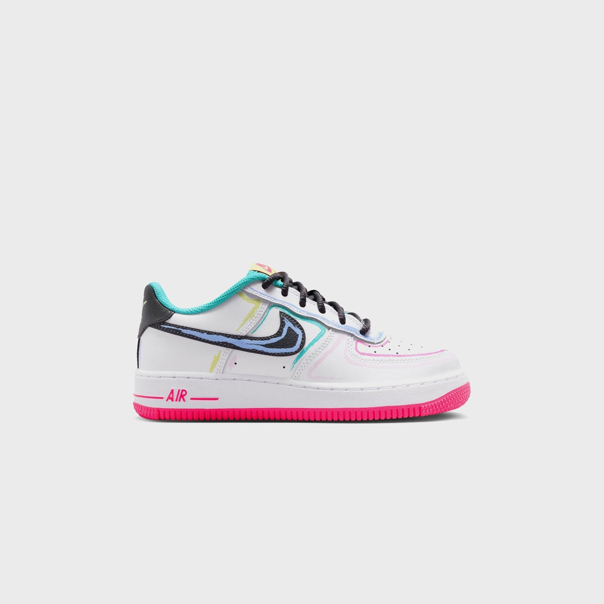 Nike GS Air Force 1 Low - White / Hyper Pink / Dusty Cactus / Anthracite