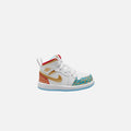 Nike TD Air Jordan 1 Mid - White / Metallic Gold / University Red / Blue Lightning