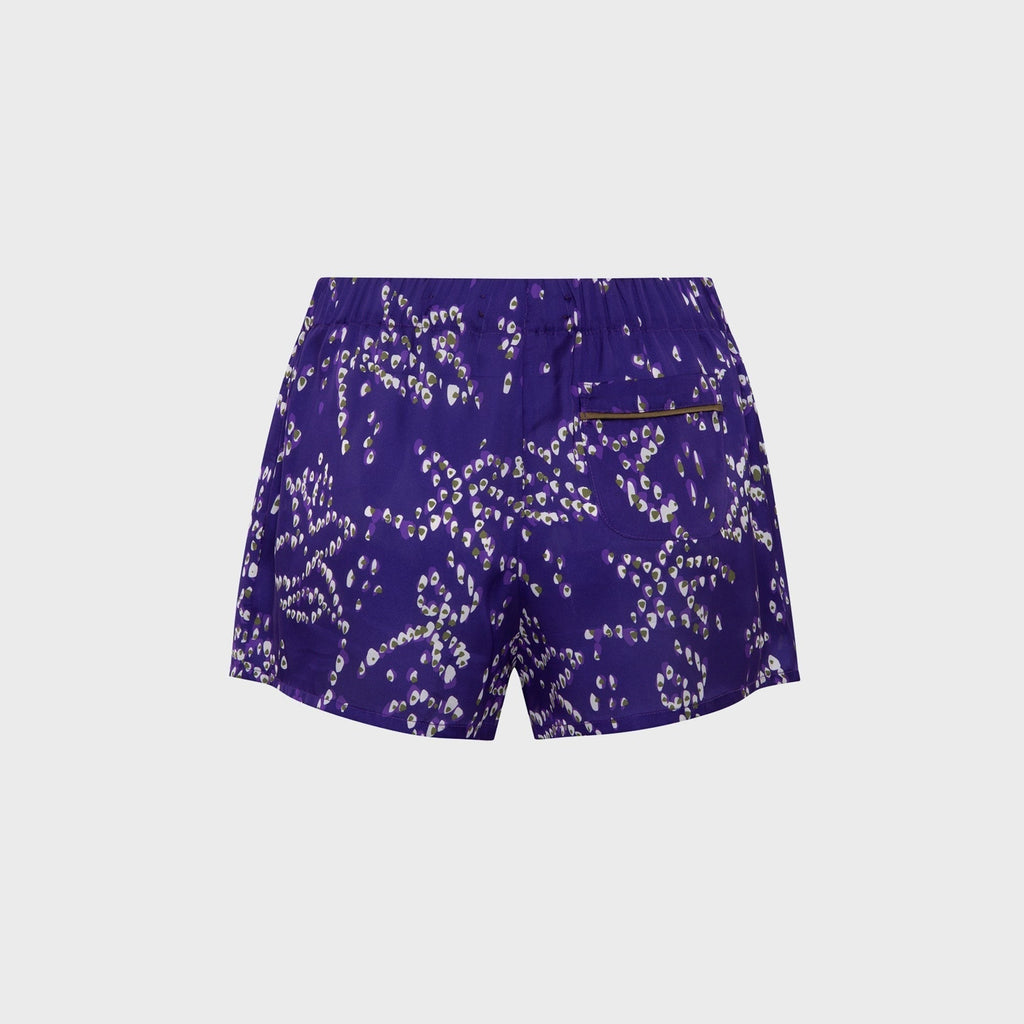 Siedres Ariana Floral Print Mini Short - Purple