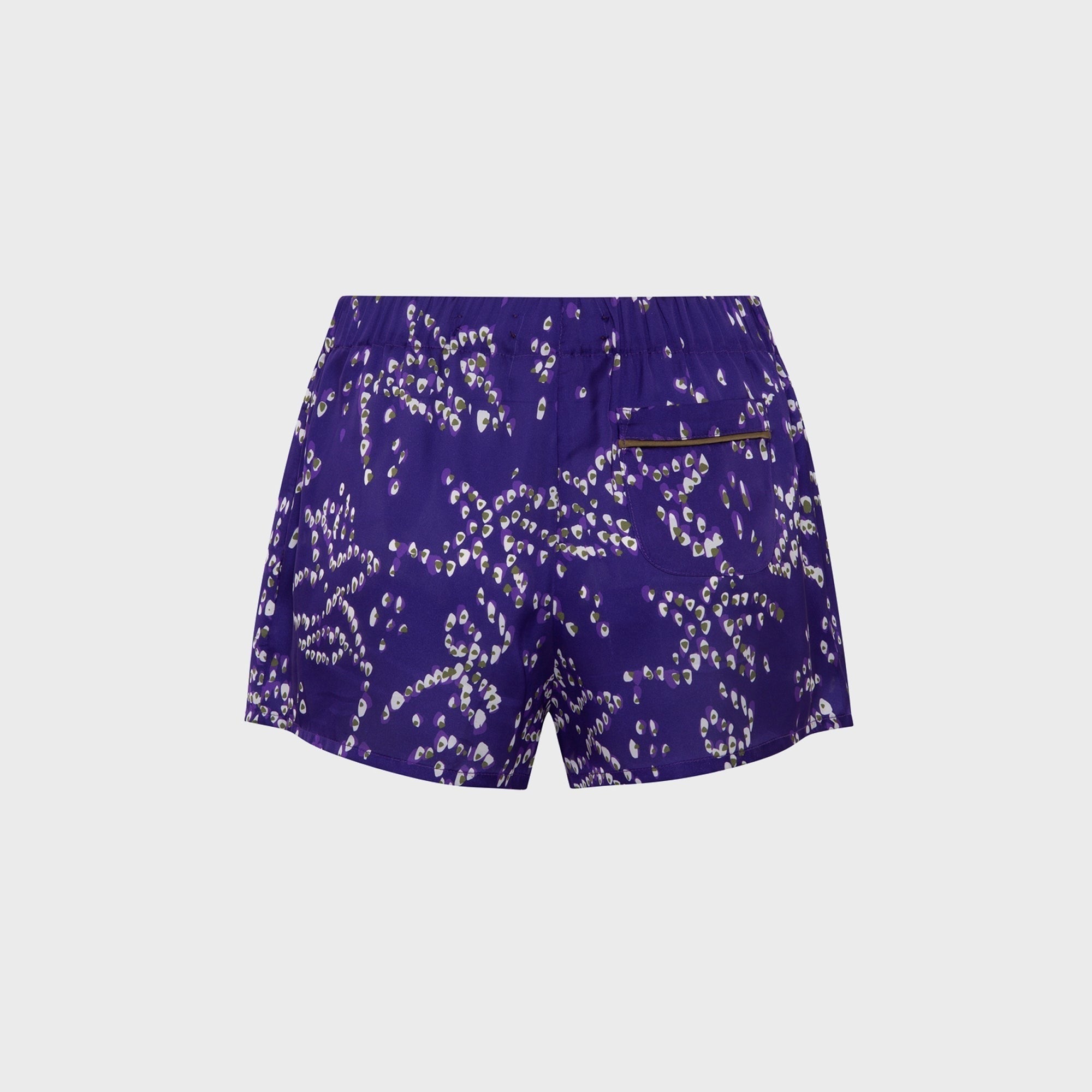 Siedres Ariana Floral Print Mini Short - Purple