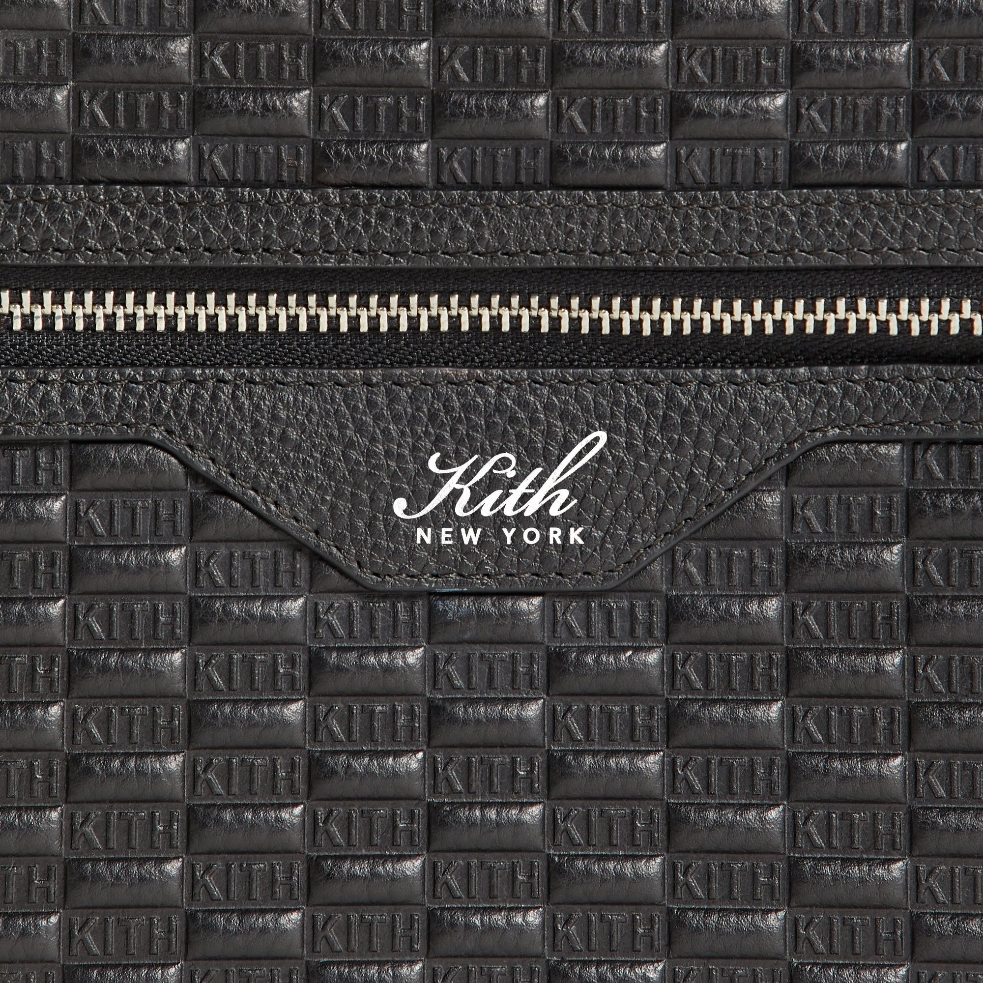 Kith Monogram Tumbled Leather Camera Crossbody Bag - Black