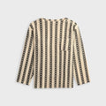 Engineered Garments Stripe CP Crochet Basque Shirt - White / Black