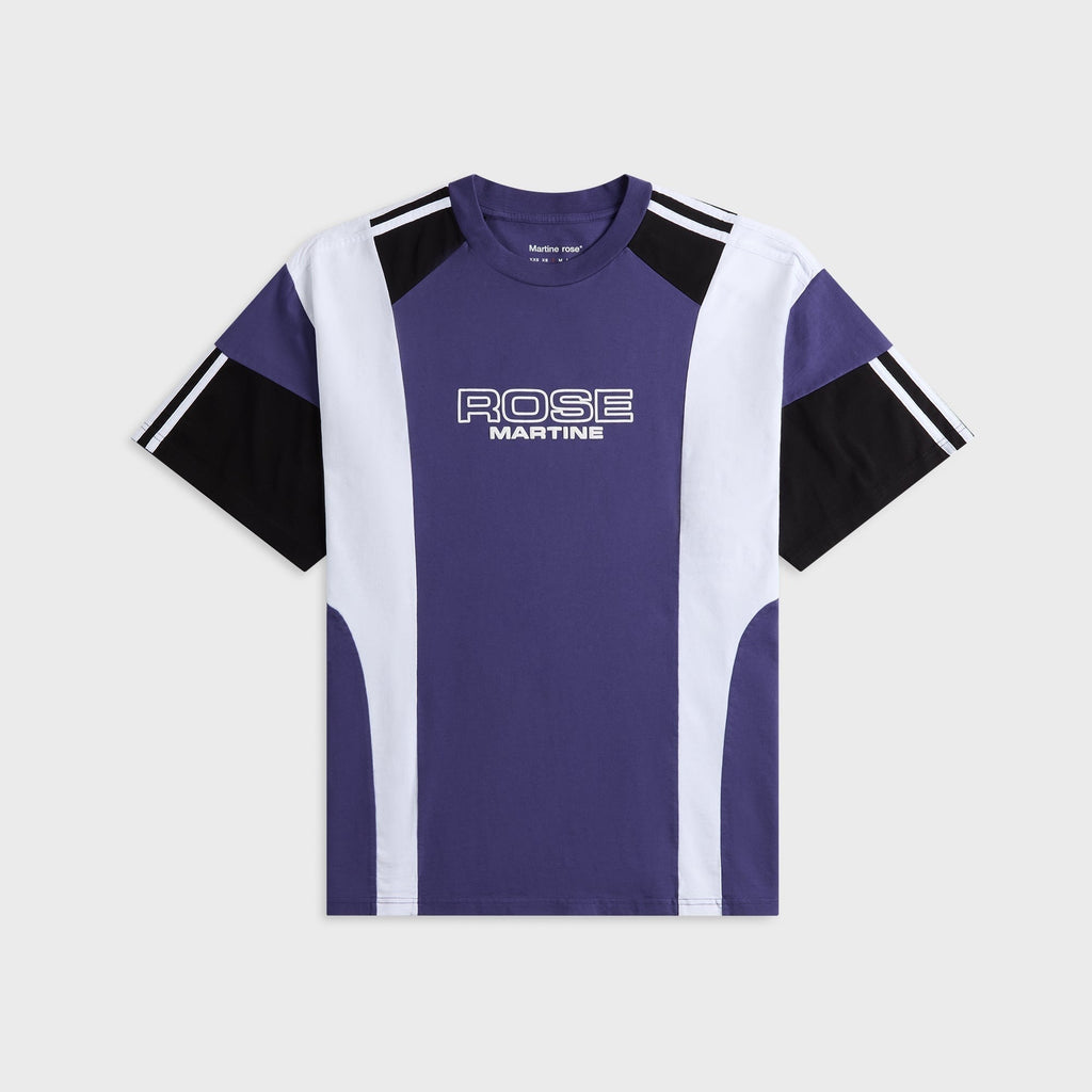 Martine Rose Oversized Panelled Tee - Purple Indigo
