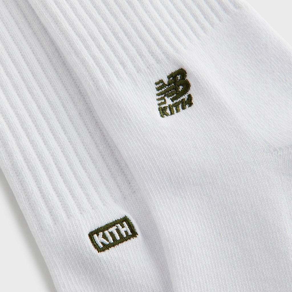 Kith & New Balance Contrast Cuff 3-Pack Crew Socks - White