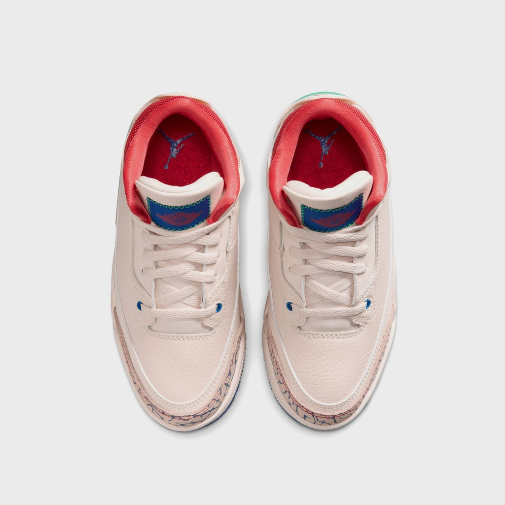 Jordan PS Jordan 3 Retro - Chalk / True Blue / Kinetic Green / Track Red